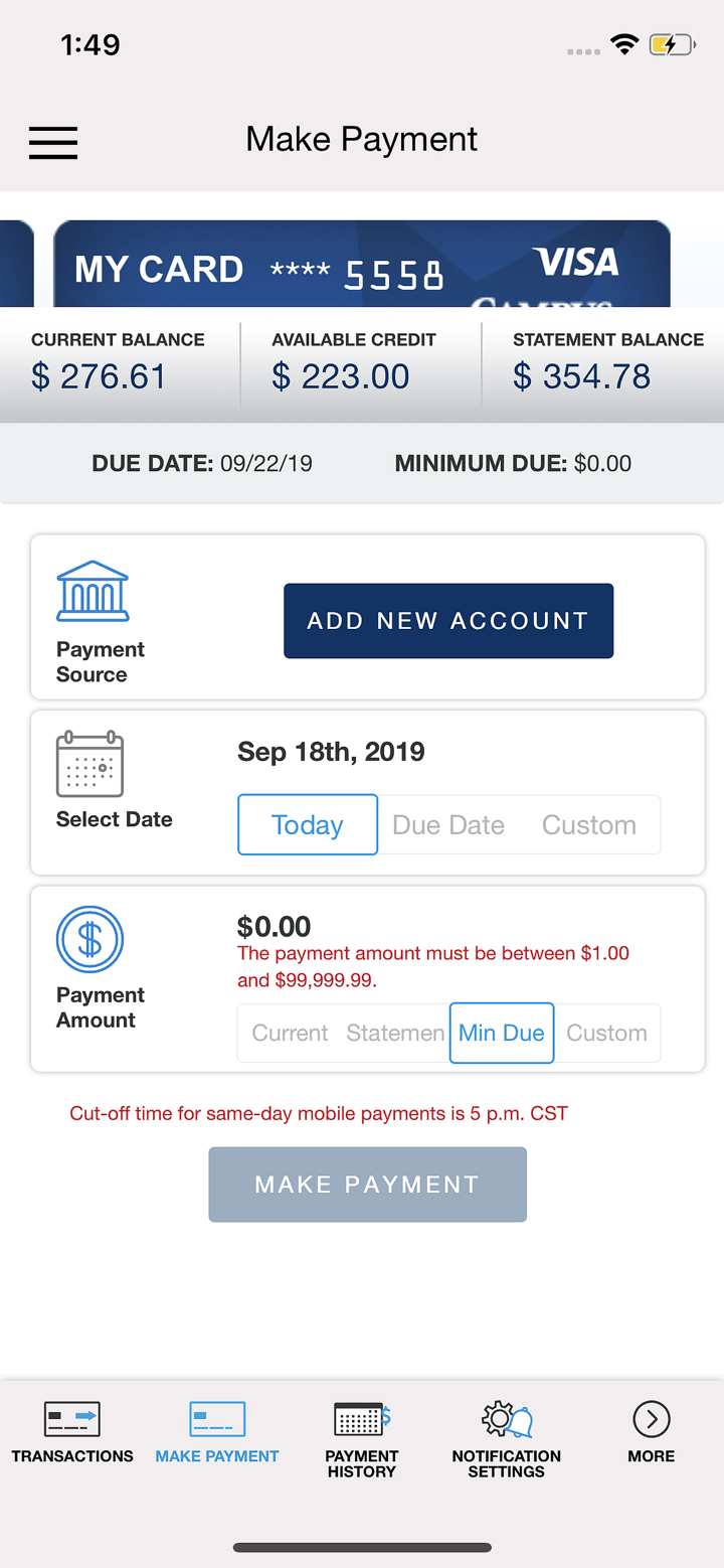 CampusUSA Card Control screenshot 8