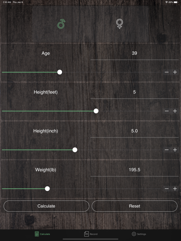 BMI&BMR Calculator iPad screenshot 1 - Health & Fitness app
