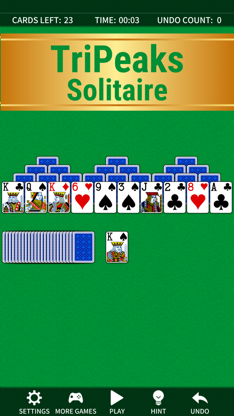 TriPeaks Solitaire Classic. screenshot 1