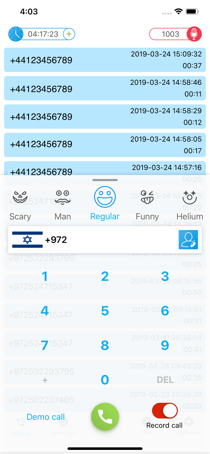 Funcall - Voice Changer & Rec screenshot 1