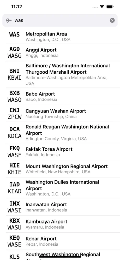 Airport Codes