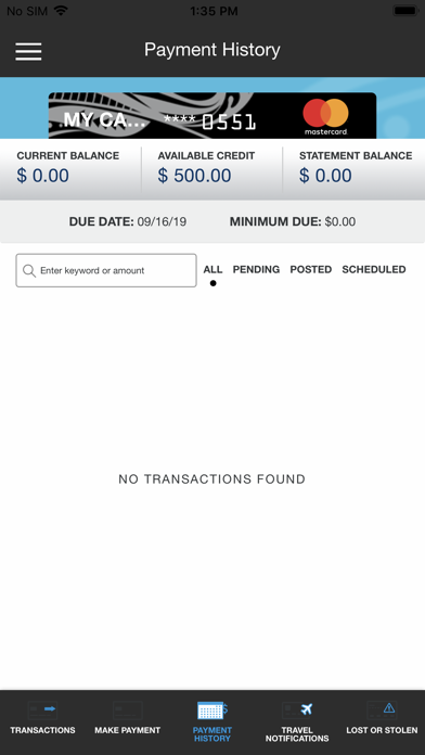 HLEFCU Cards Screenshot
