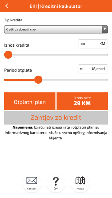 EKI mobilna aplikacija Screenshot