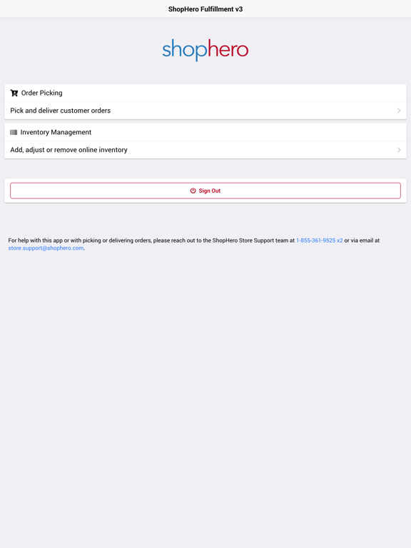 ShopHero Fulfillment v3 iPad screenshot 2 - Utilities app