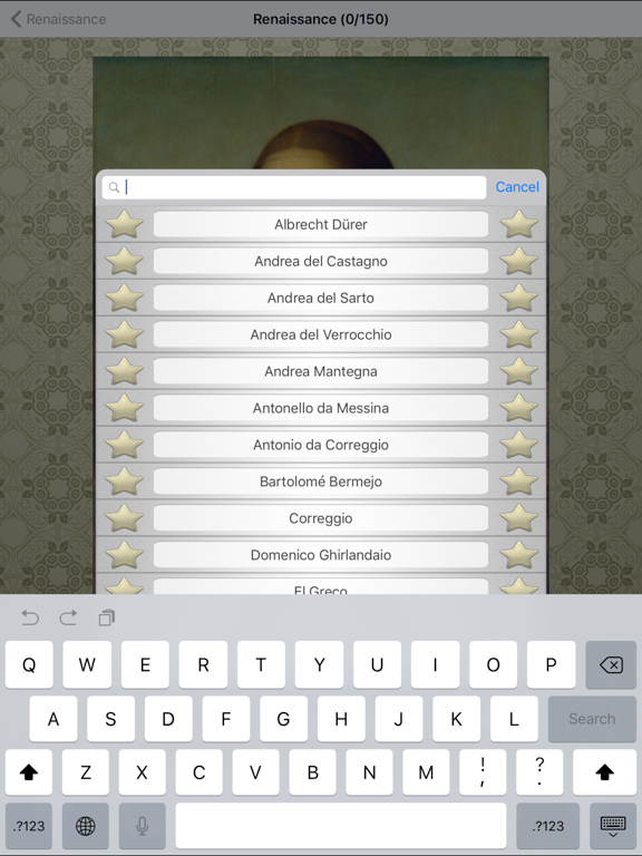 Art Masterpieces Quiz iPad screenshot