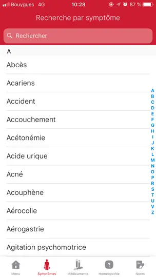 Capture d'écran de L’Homéopathie De A à Z sur iPhone 4
