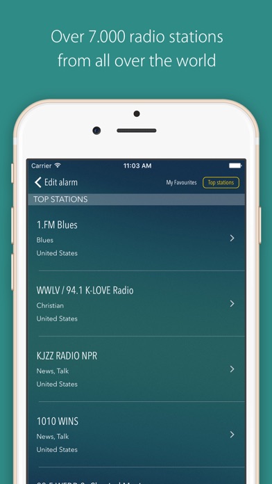 bedr Pro alarm clock radio Screenshot