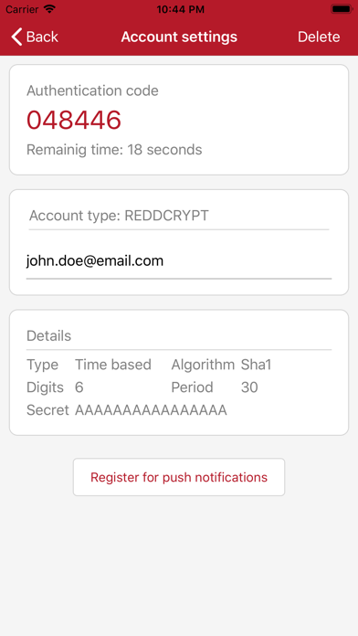 Screenshot #2 pour REDDOXX Authenticator