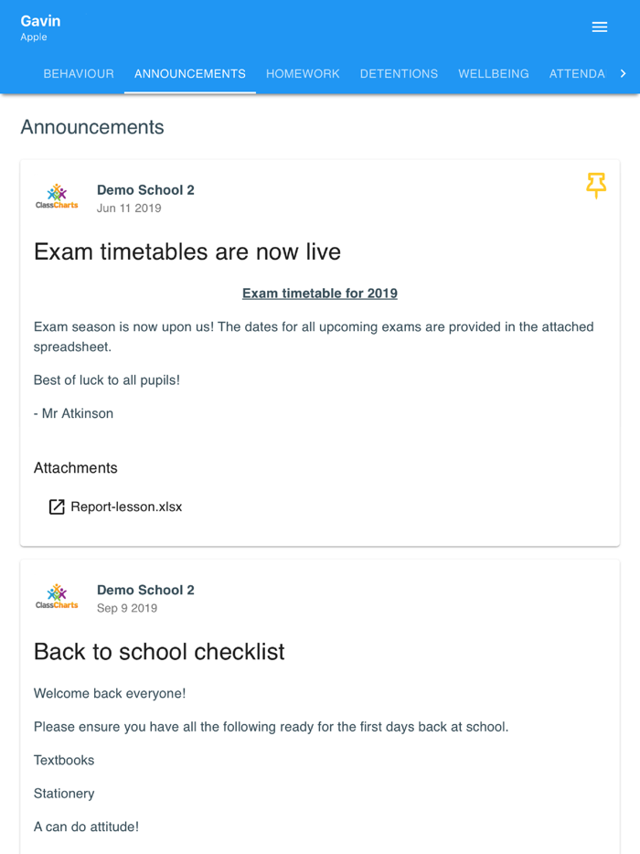 ClassCharts Students