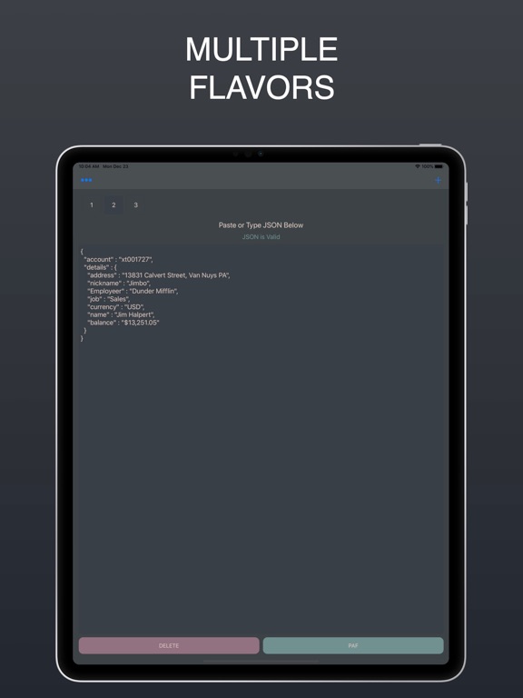 JSON FORMATTER PRO iPad screenshot 4 - Utilities app