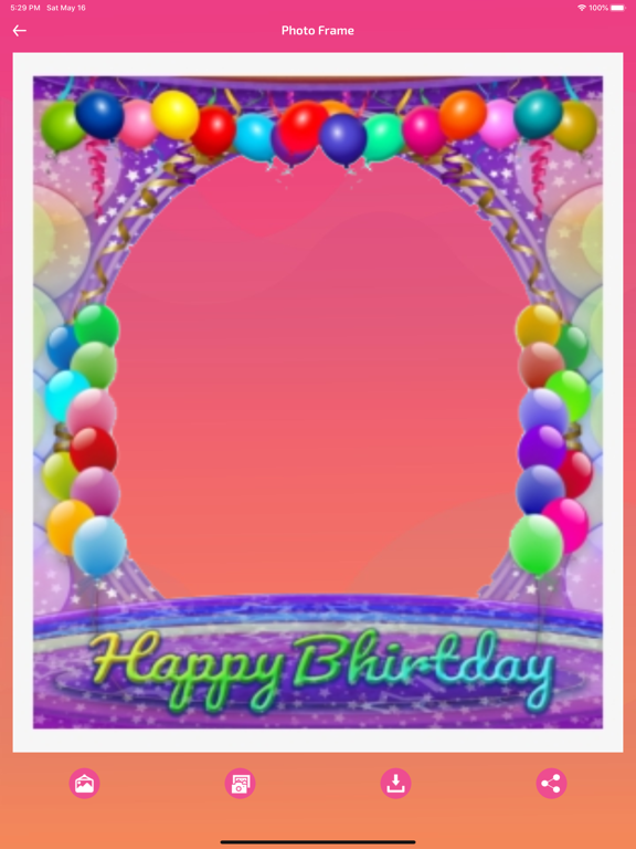 Birthday Photo Frames & Cards iPad screenshot 7 - Entertainment app