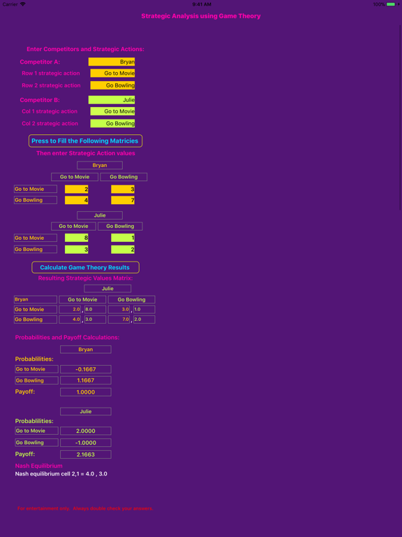 Screenshot #4 pour Game Theory Strategic Analysis