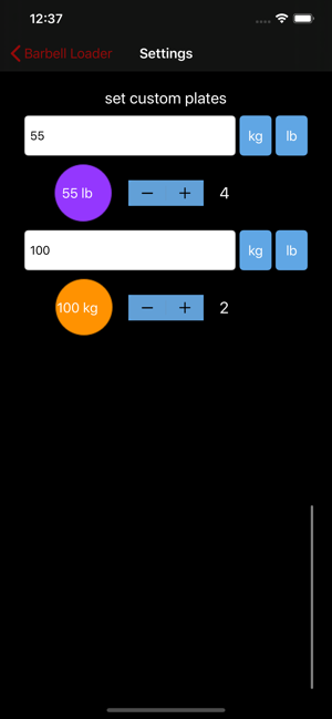 ‎Barbell Loader and Calculator Screenshot