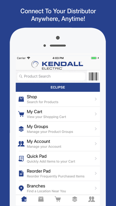 Kendall Electric OE Touch Screenshot