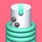 Fill the cylinder with colorful hoops and don't hit obstacles