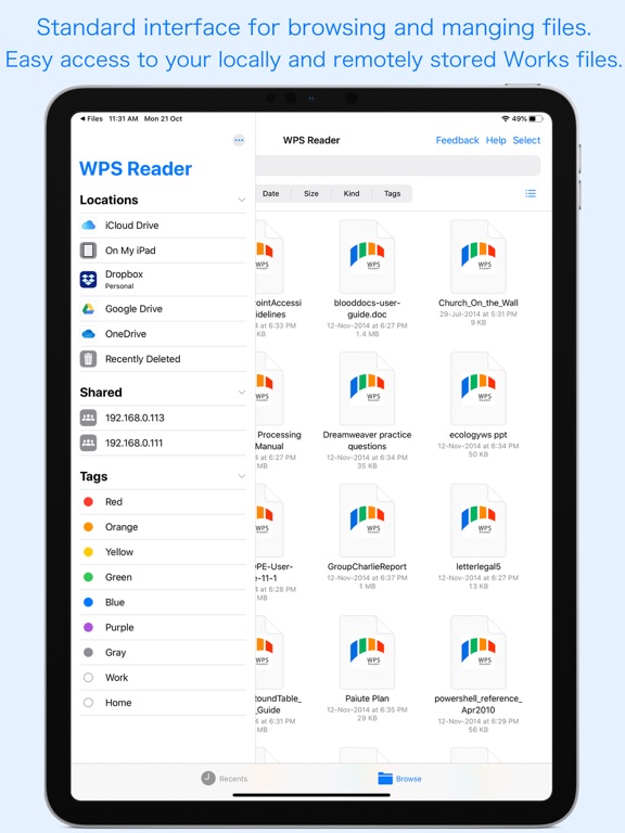 WPS Reader - for MS Works iPad screenshot 5 - Productivity app