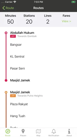 Rapidly - LRT / MRT route fare screenshot 2
