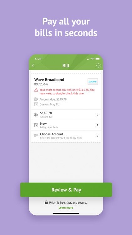 Prism Pay Bills, Bill Reminder