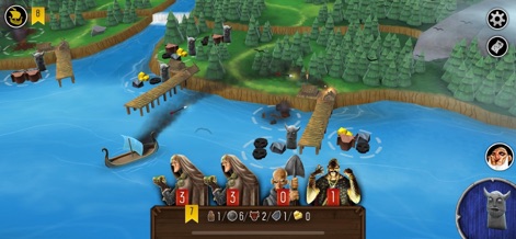 Raiders of the North Sea - The app demonstrates the final preparations for a raid, featuring the longboat loaded with a Viking crew and the visual representation of sailing towards new settlements.