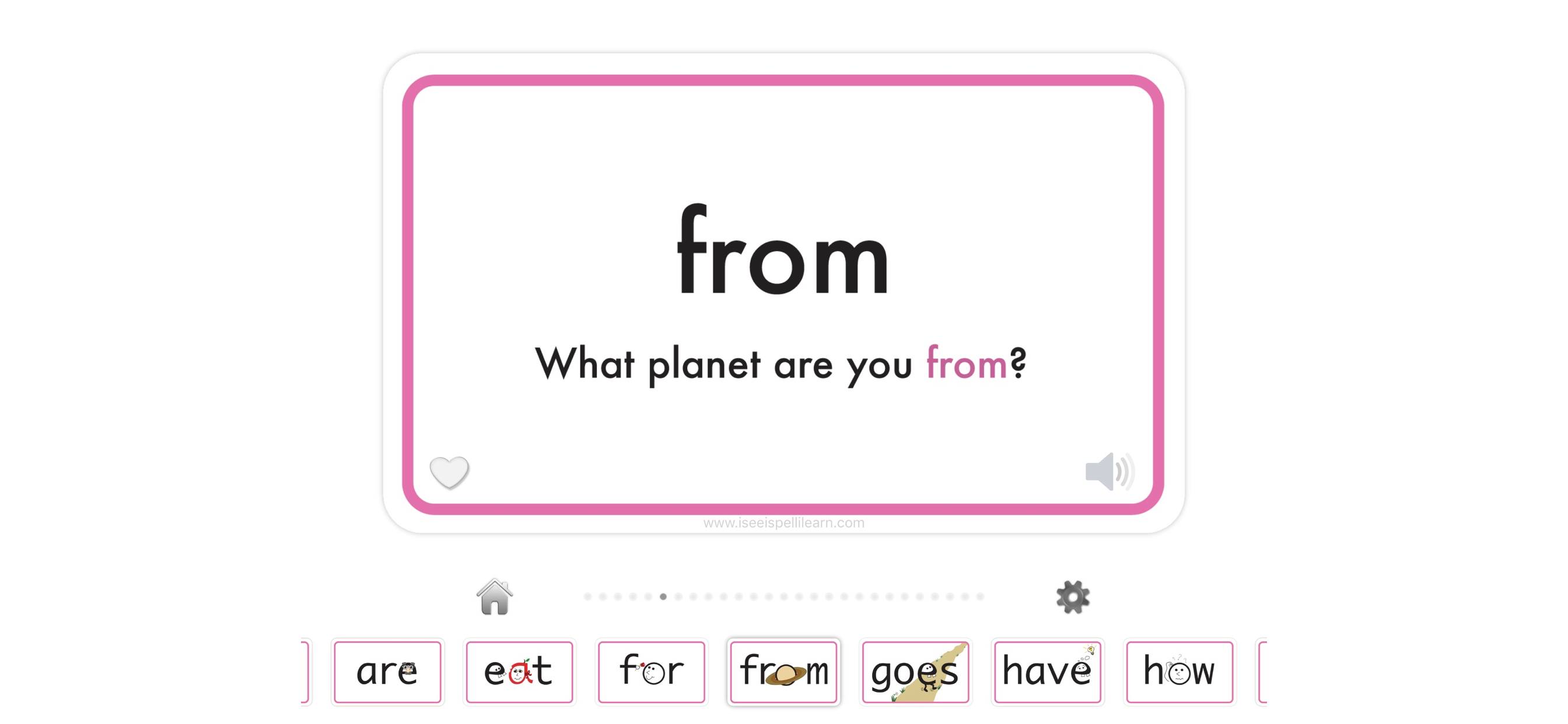 Read Spell Picture Sight Words