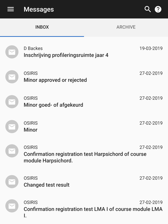 My Codarts Student iPad screenshot