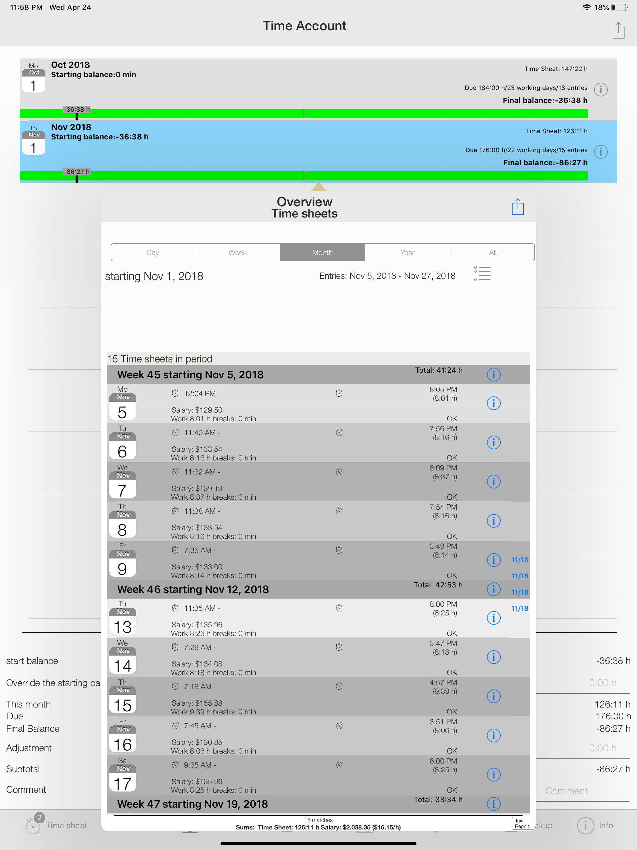 Times & Wages, Projects Timer
