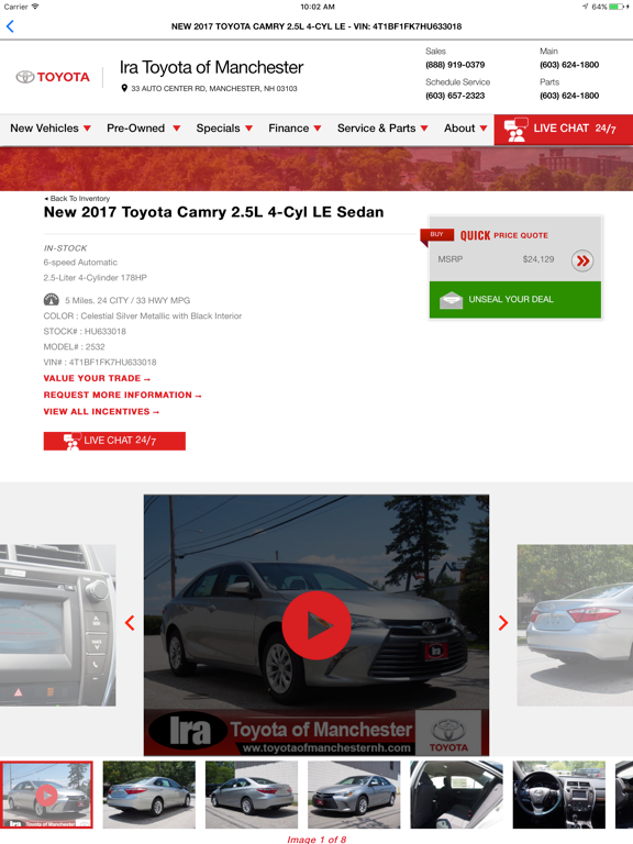 Ira Toyota of Manchester iPad screenshot 4 - Shopping app