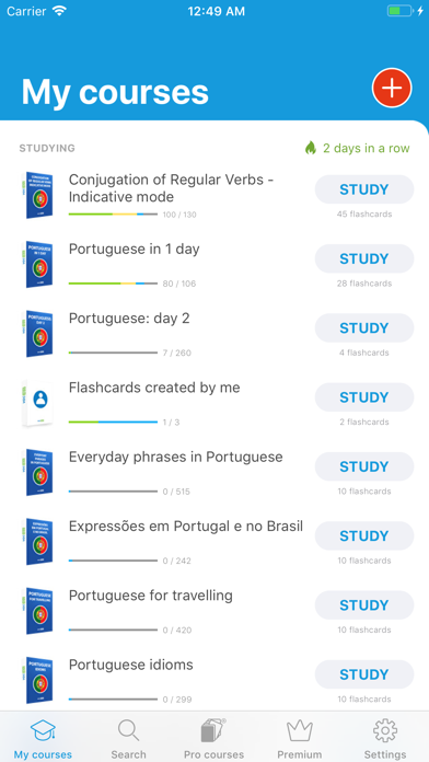 Learn Portuguese: VocApp Vocab Screenshot
