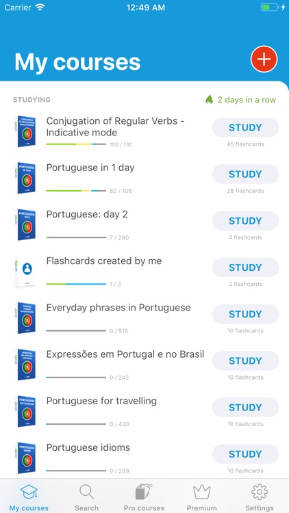 Learn Portuguese: VocApp Vocab