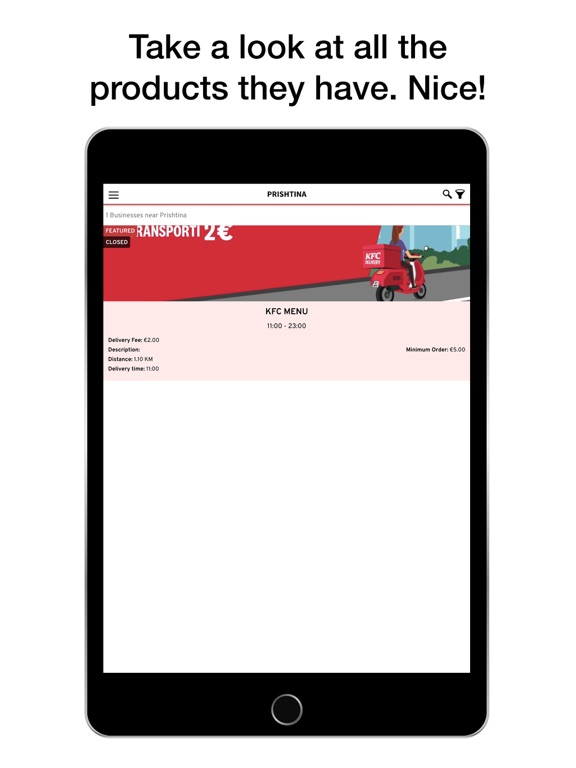 KFC Kosova iPad screenshot 2 - Food & Drink app