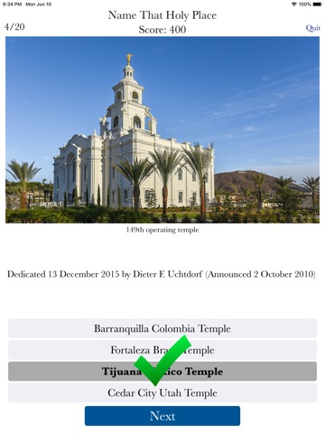 Holy Places Quiz Game iPad screenshot
