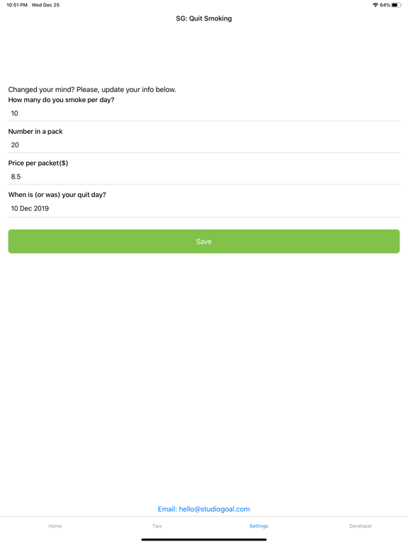 Screenshot #6 pour Goal to Quit Smoking