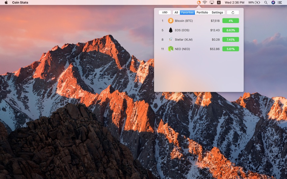 #2. Coin Stats Widget (macOS) 来自: COINSTATSAPP LLC