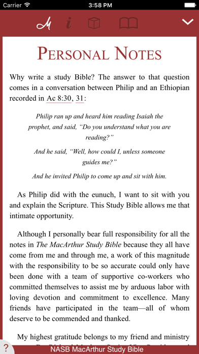 NASB MacArthur Study Bible Screenshot