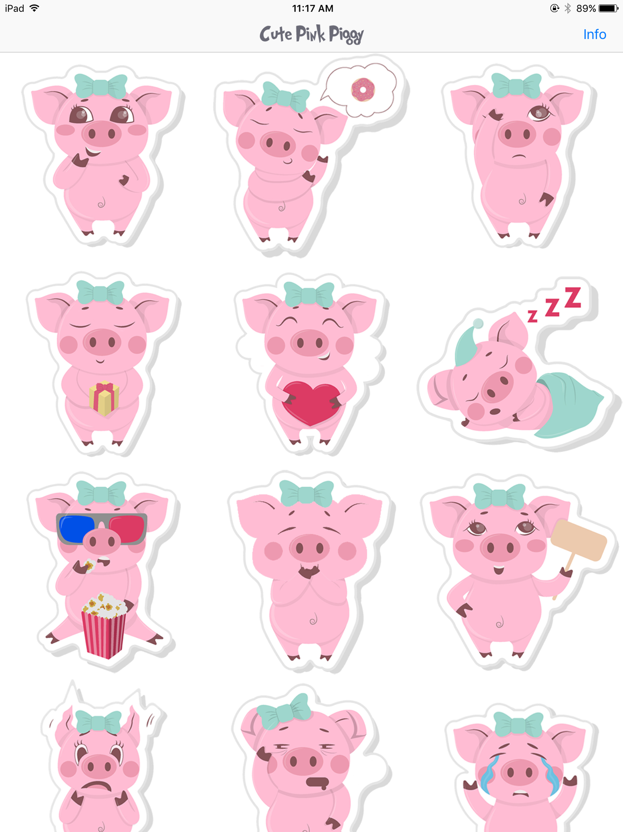 Pink Piggy Animated Stickers screenshot 5