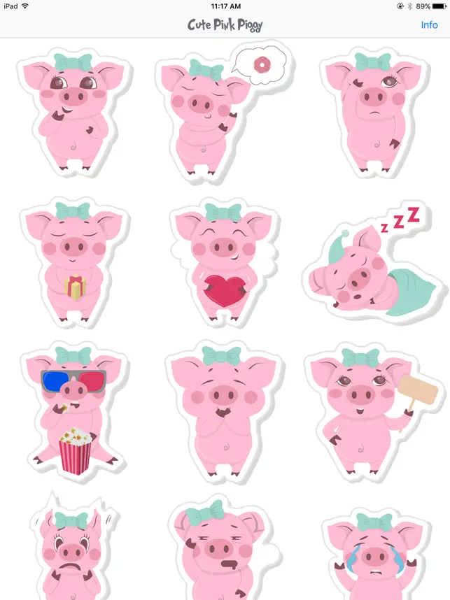 Pink Piggy Animated Stickers4+_2