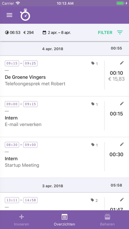 Nanda Urenregistratie