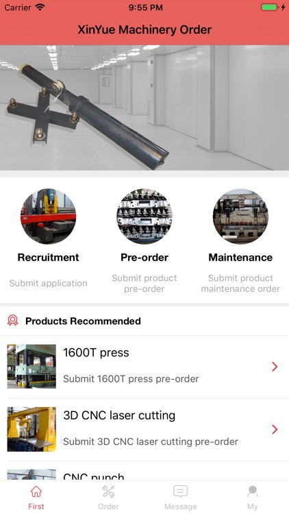 XinYue Machinery Order