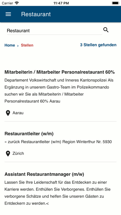 Screenshot #2 pour SWISS HOTEL-JOBS