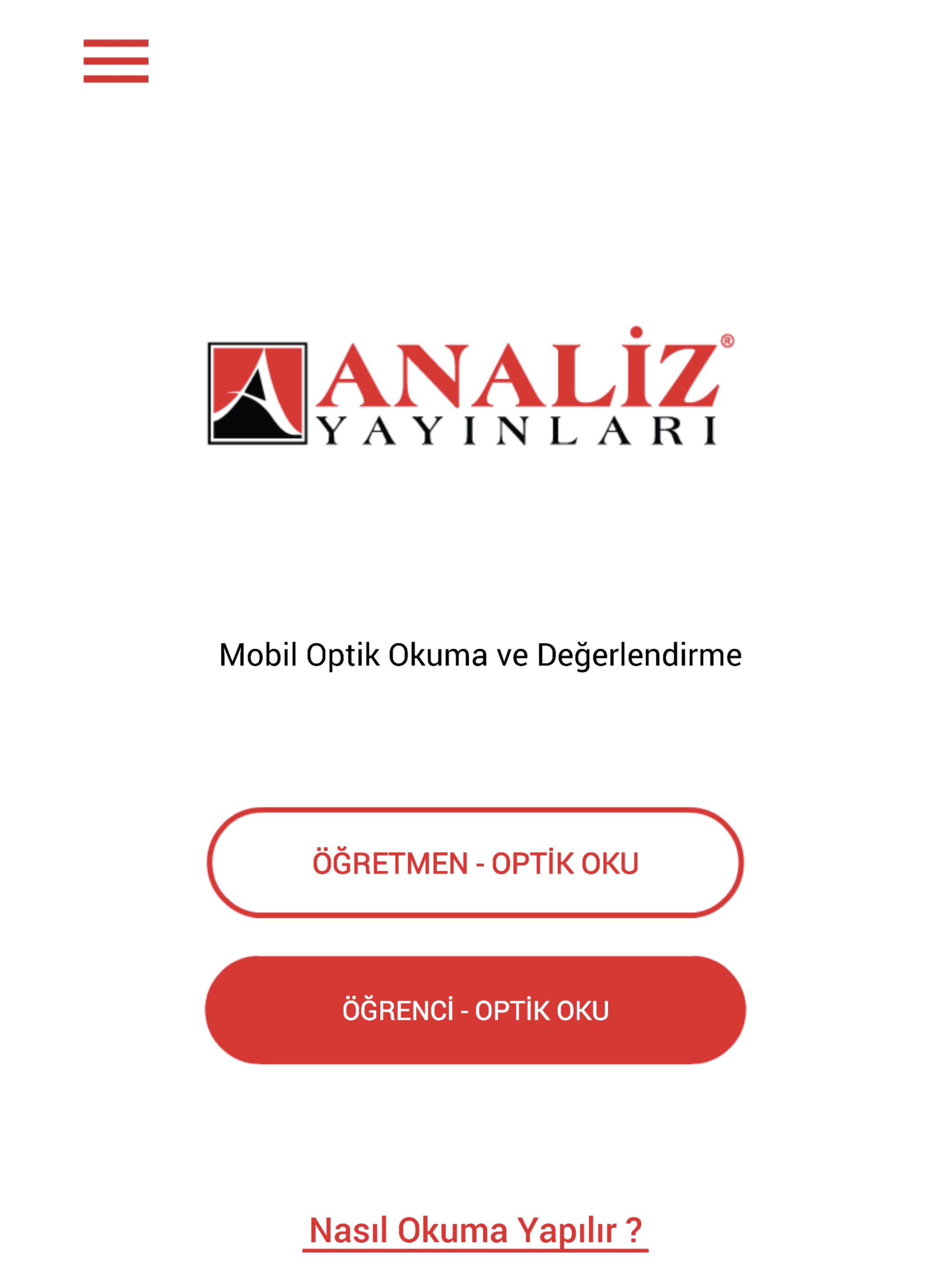 Analiz Optik Okuma