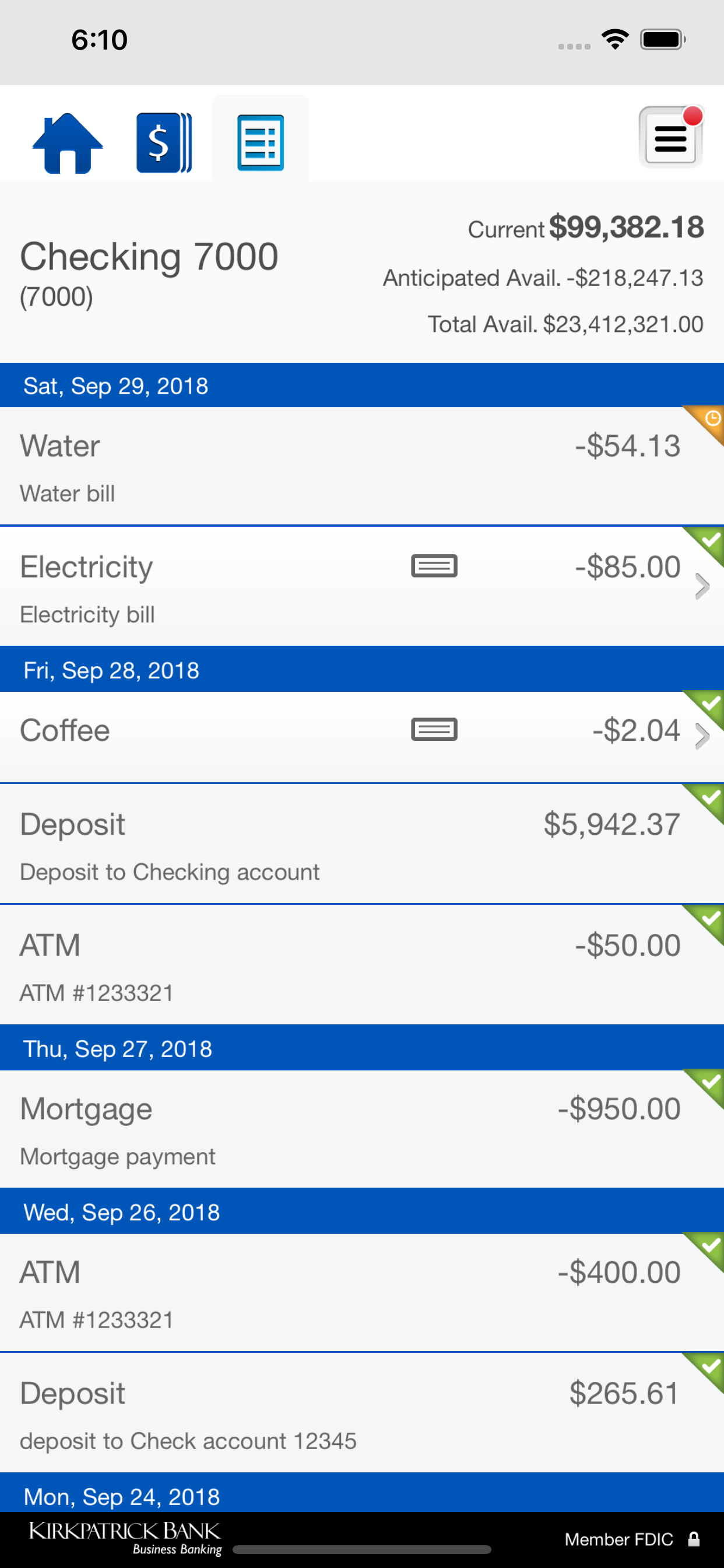 Kirkpatrick Bank Business screenshot 5