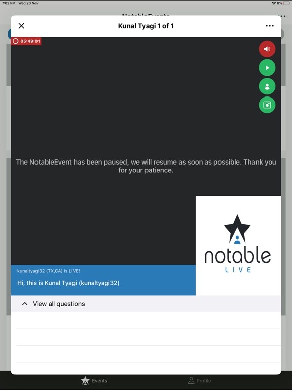 NotableLive iPad screenshot 8 - Entertainment app