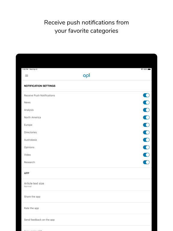 OPI.net Magazine iPad screenshot 4 - News app