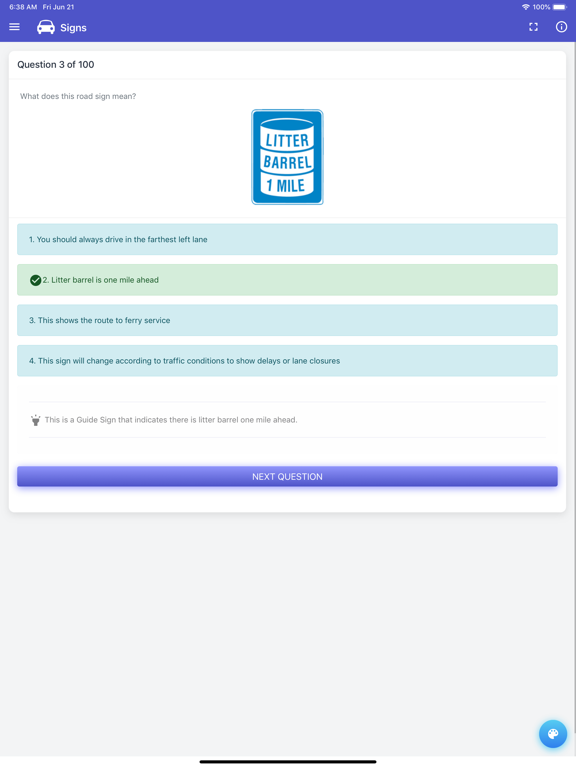Wisconsin DMV Permit Test iPad screenshot