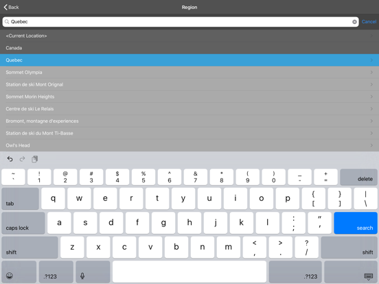 SkiCast iPad screenshot 2 - Weather app