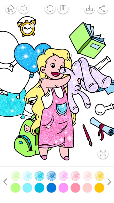 Kawaii Coloring Book Glitter Screenshot