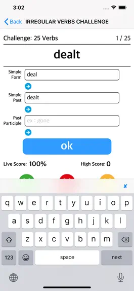 Game screenshot IrregularVerbsChallenge hack