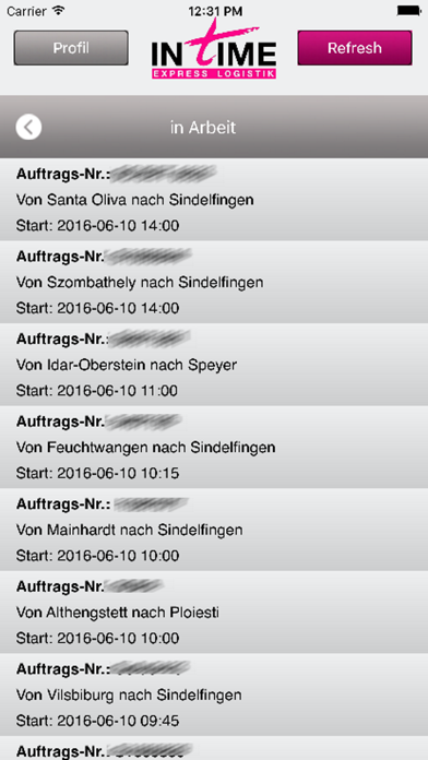 inTime Express Logistik Screenshot