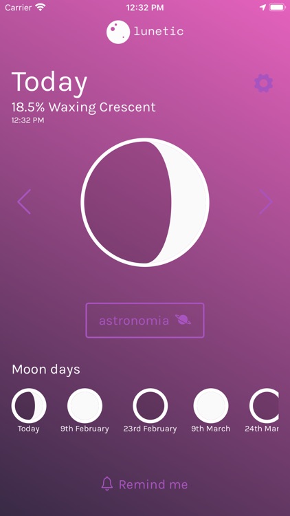 Lunetic - moon phase tracker