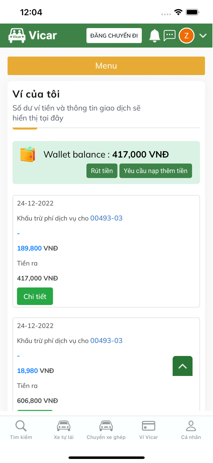 Vicar - Ứng dụng xe ghép